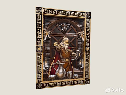 Картина резная из дерева Локи